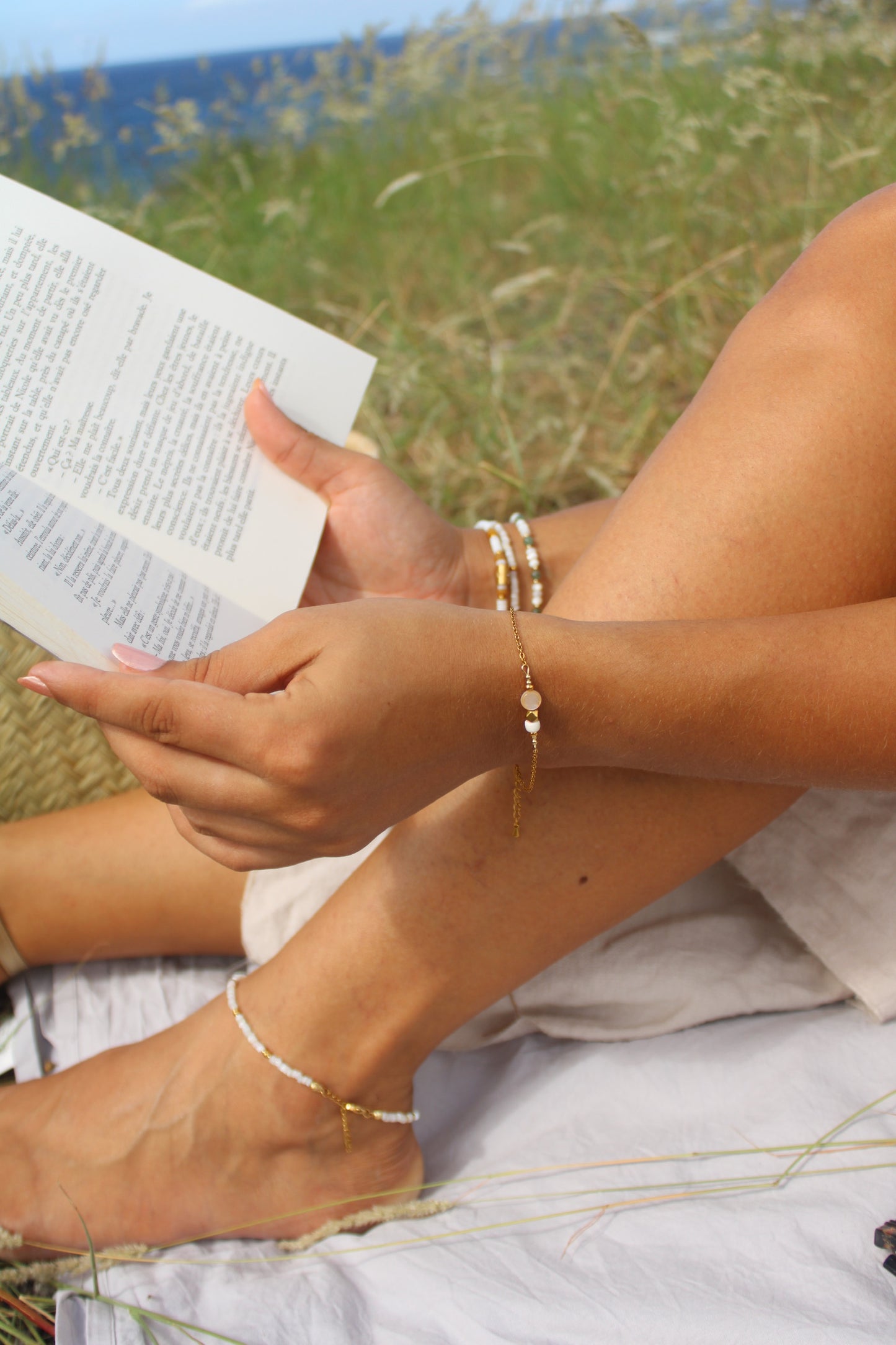 Solea - Alba - Bracelet chaine et nacre