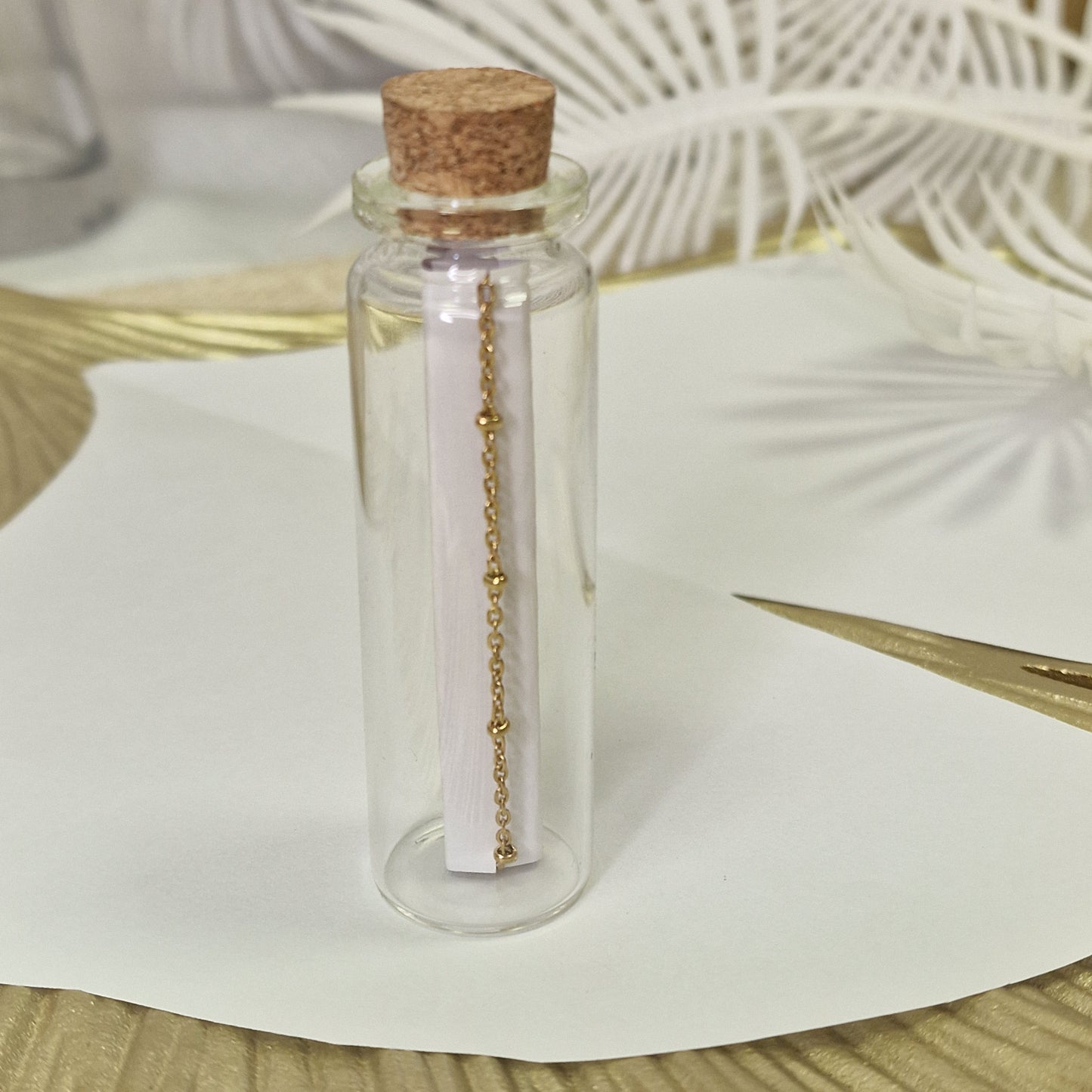 Bracelet message annonce de grossesse dans sa fiole en verre