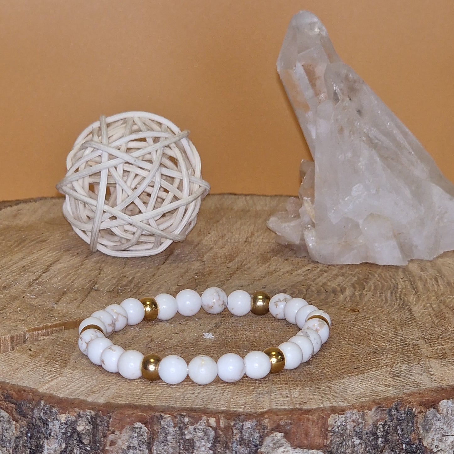 Bracelet Howlite - Sérénité - Ava - 6mm