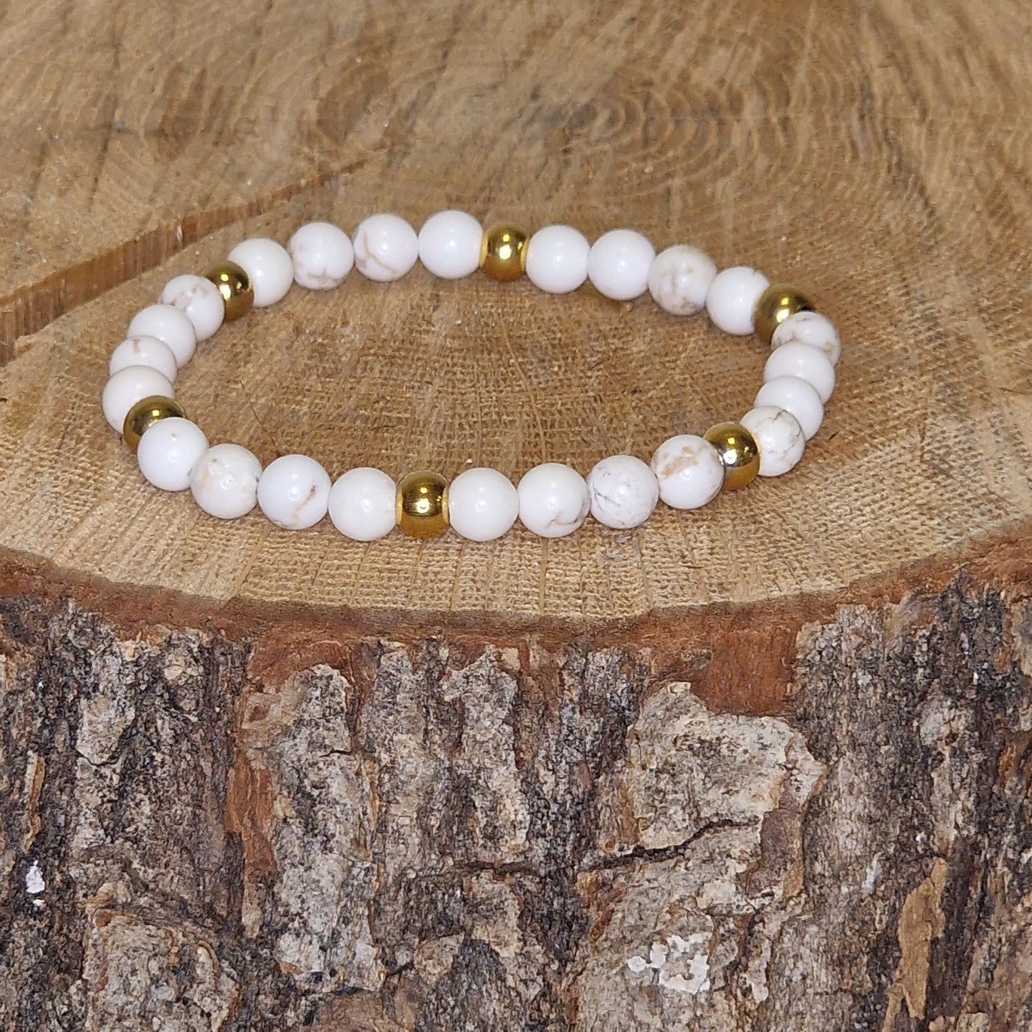 Bracelet Howlite - Sérénité - Ava - 6mm
