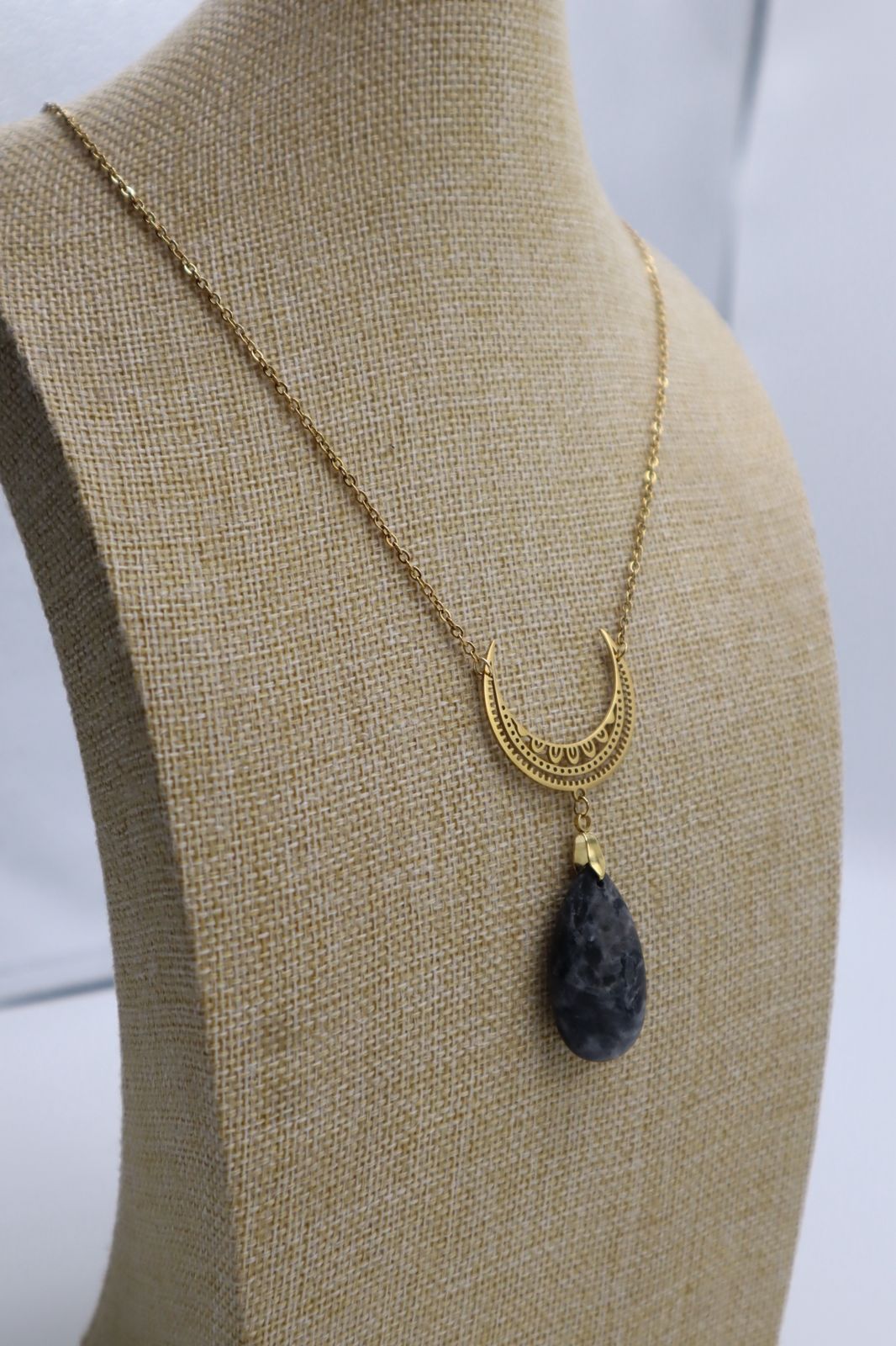 Collier Stellar lune et labradorite