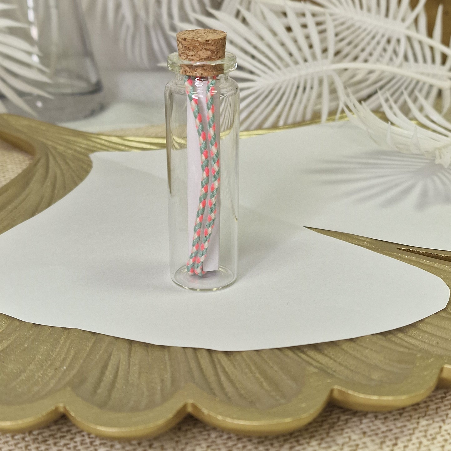 Bracelet message annonce de grossesse dans sa fiole en verre