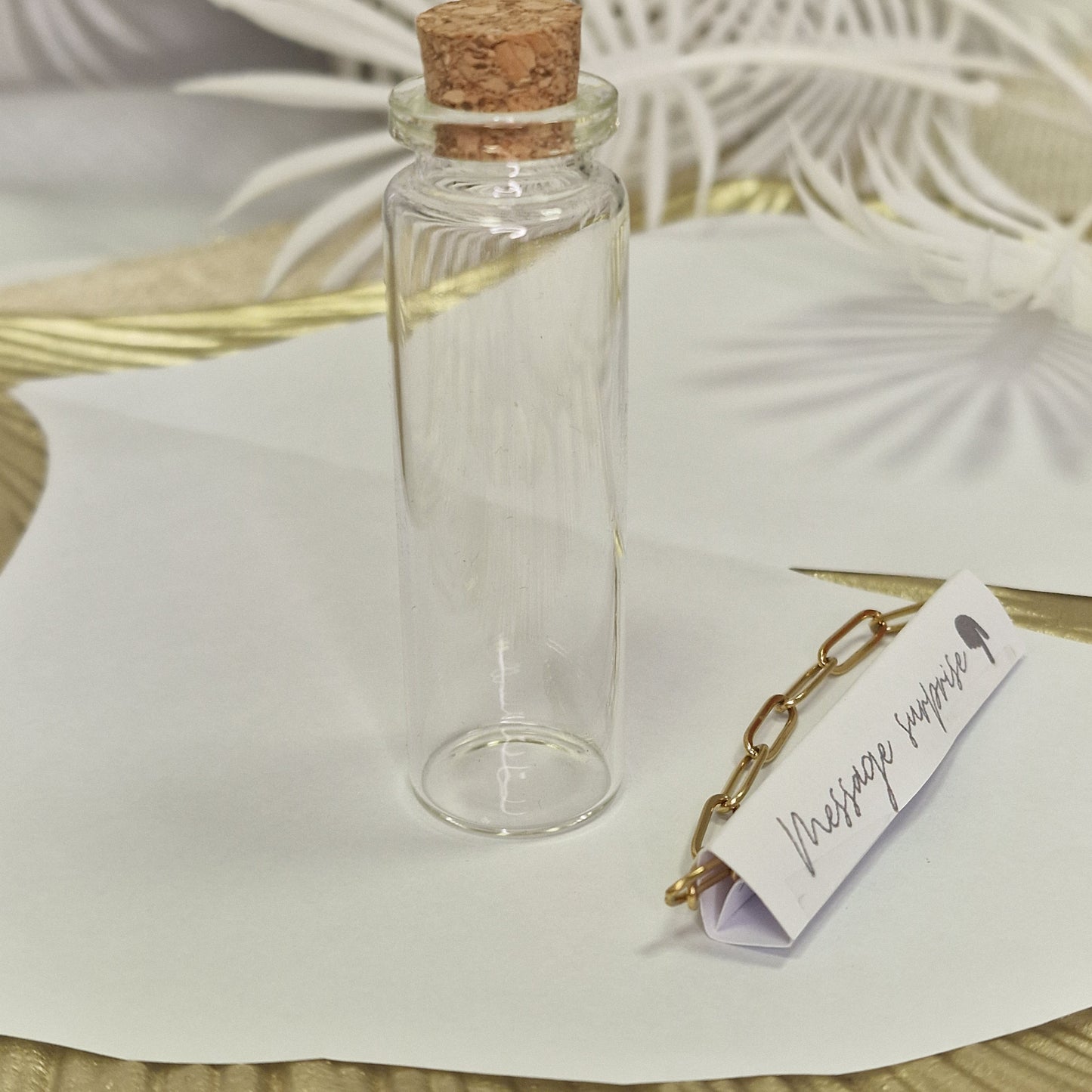 Bracelet message annonce de grossesse dans sa fiole en verre