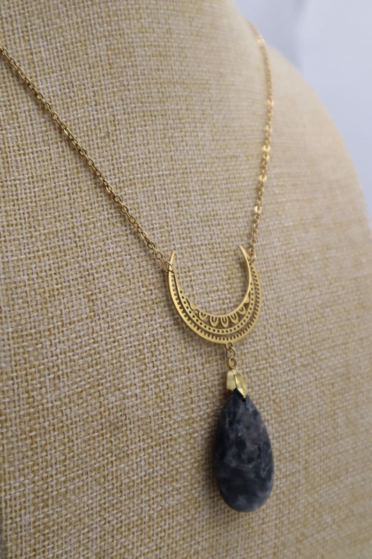 Collier Stellar lune et labradorite