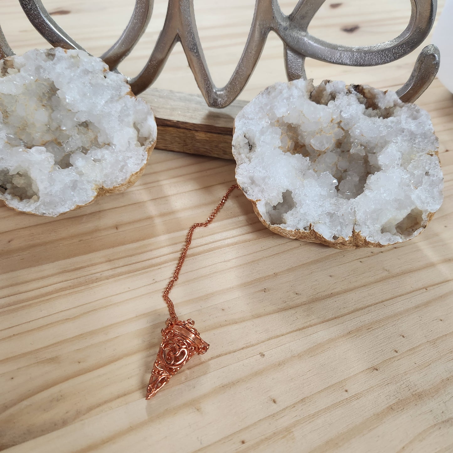 Pendule cage en cuivre couleur or rose