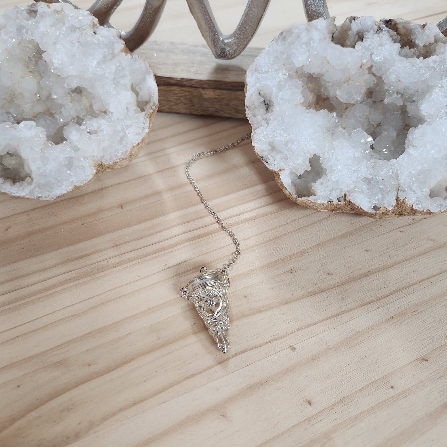 Pendule cage argenté