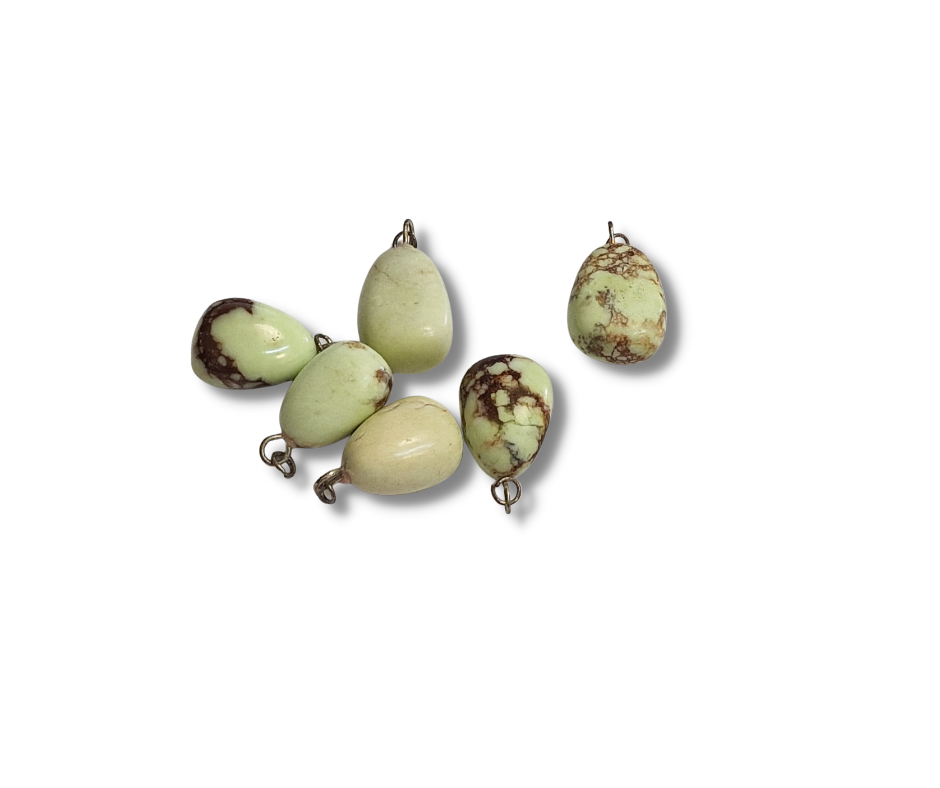 Chrysoprase Citron Pend pierre roulee