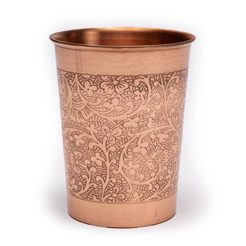Gobelets en cuivre motif floral gravé 250ML
