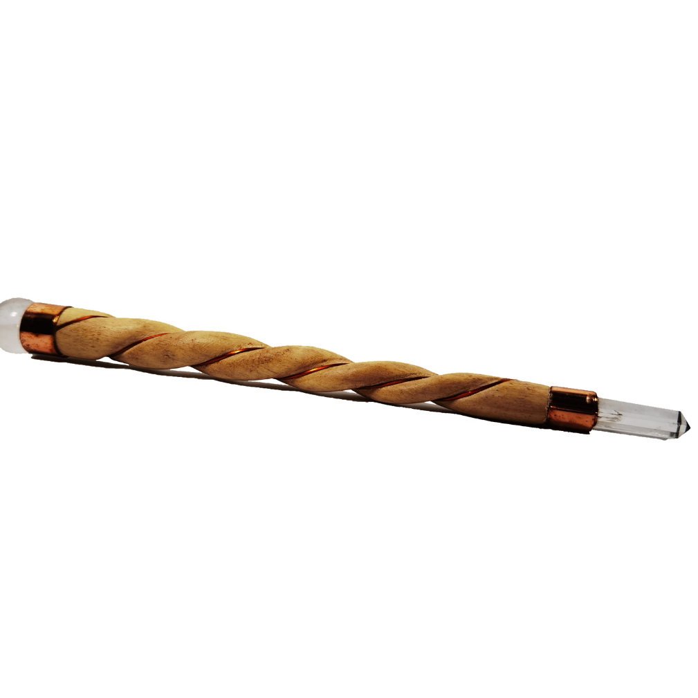 Baguette Soin bois et Cristal de Roche - Bijoux Zen Réunion