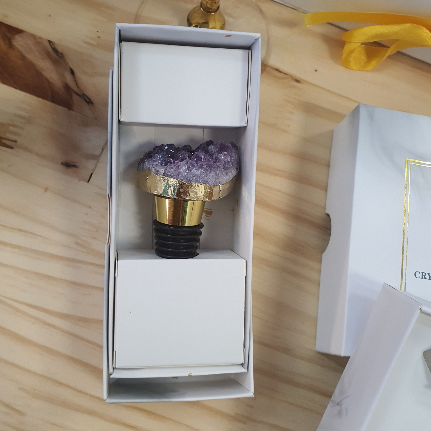 Bouchon de bouteille en amethyste