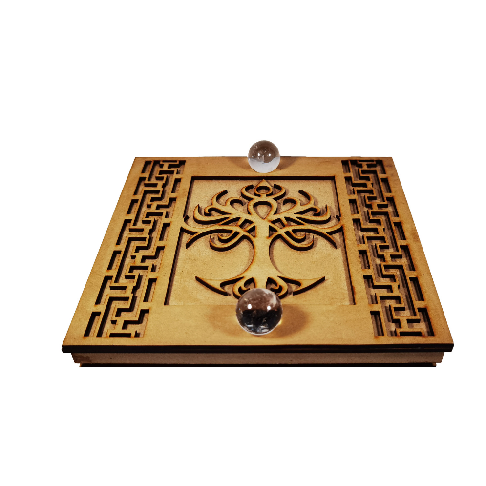 Coffret Arbre de Vie de pierres 7 chakras orné de Cristal de Roche - Bijoux Zen Réunion