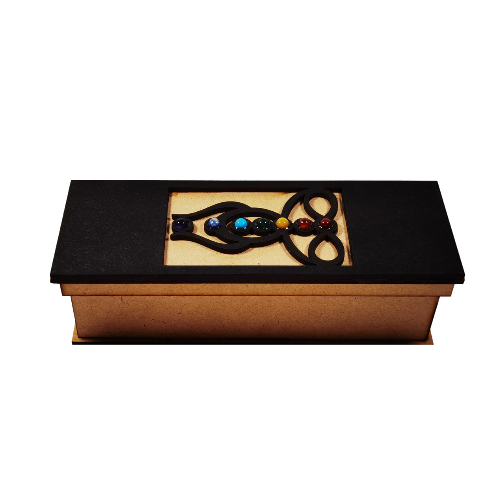 Coffret long Celtic avec pierres 7 chakras - Bijoux Zen Réunion