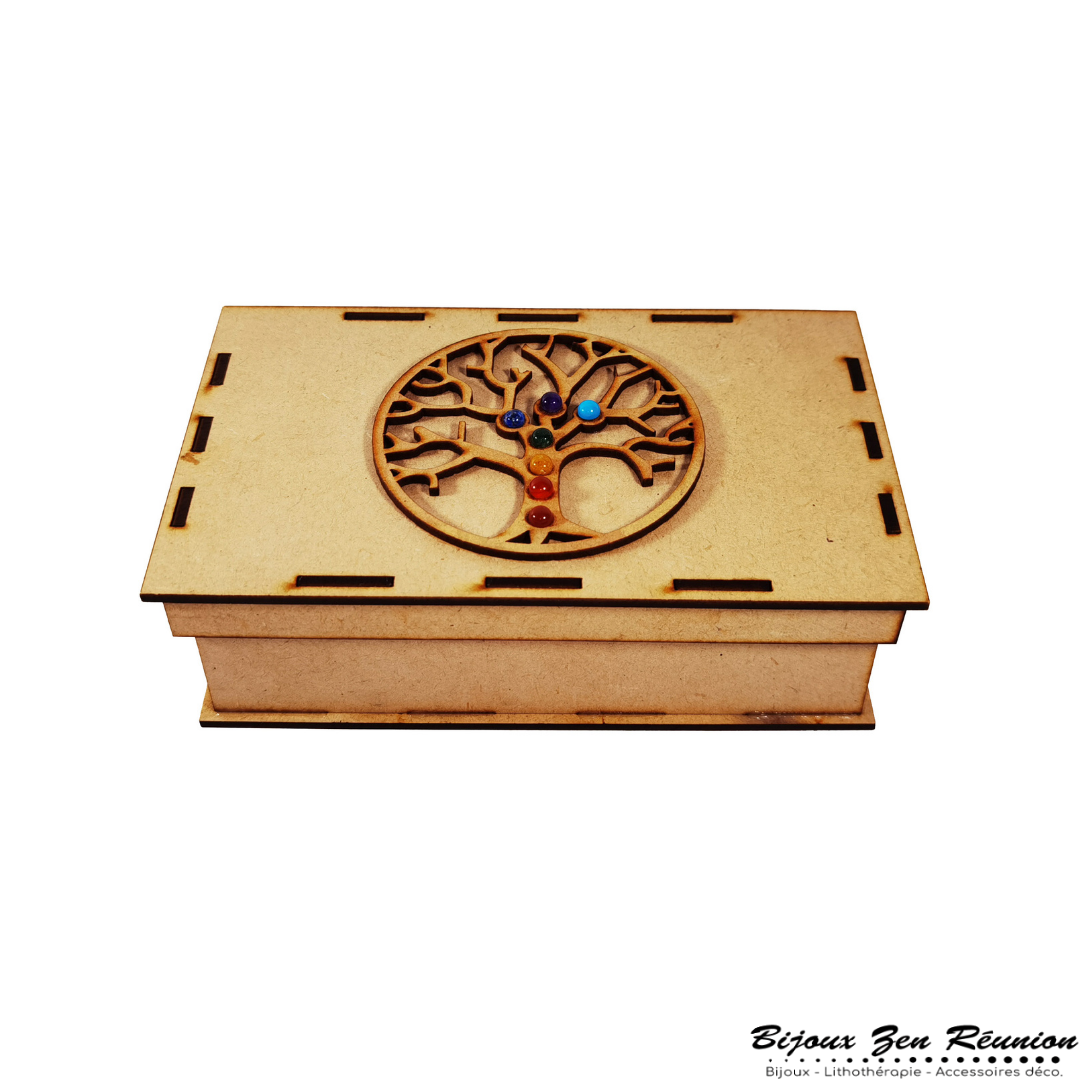 Coffret pierres pyramides 7 chakras - Bijoux Zen Réunion