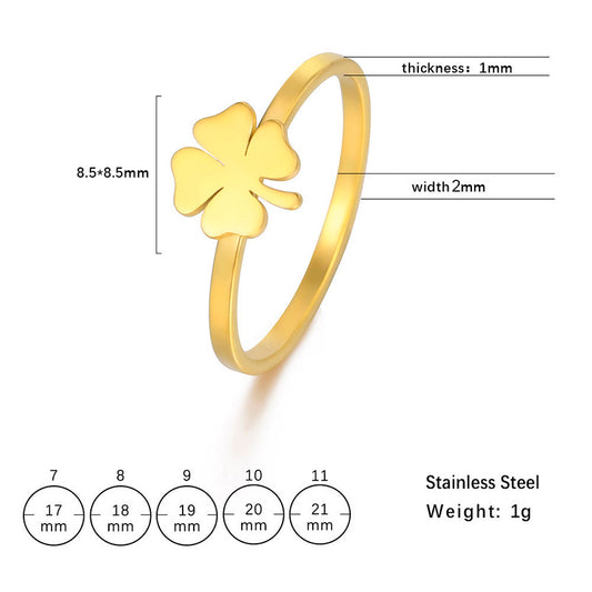 BAGUE CHANCE TREFLE A QUATRE FEUILLES