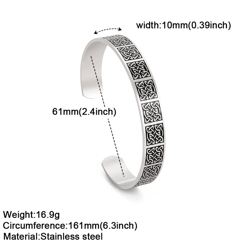 JONC CELTIQUE NOEUD CARRE EN ACIER INOXYDABLE