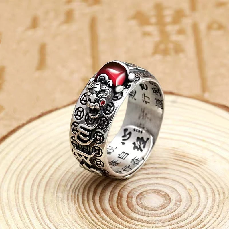 BAGUE BOUDDHISTE FANTAISIE REGLABLE