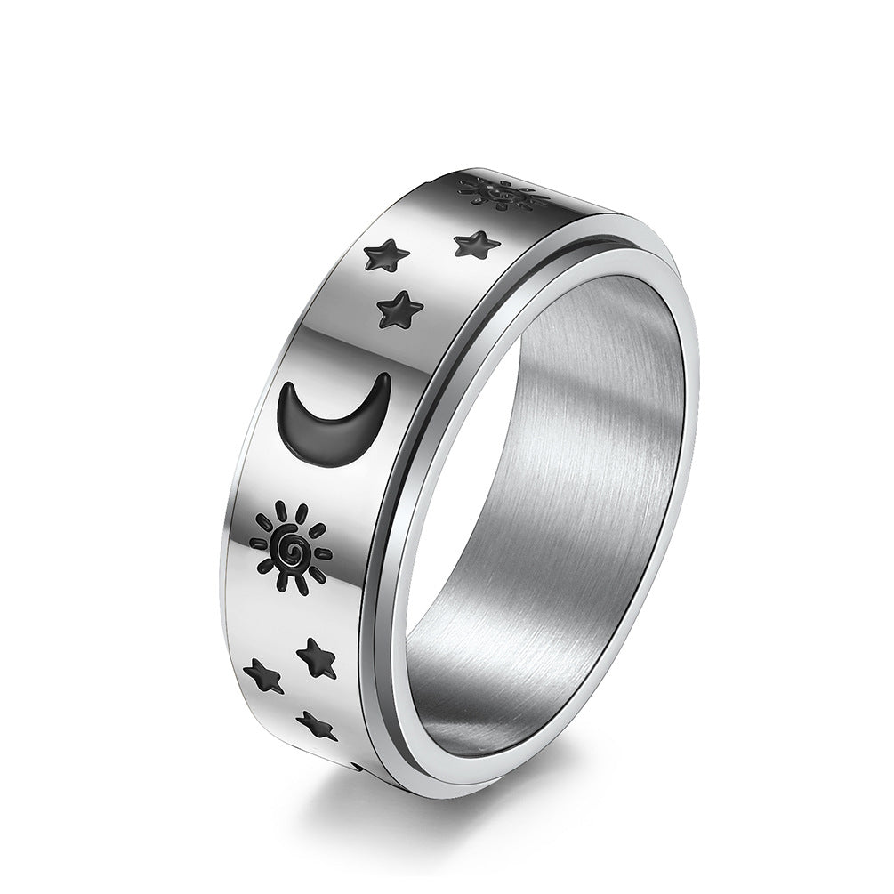 BAGUE ANTISTRESS LUNE ETOILE MIXTE