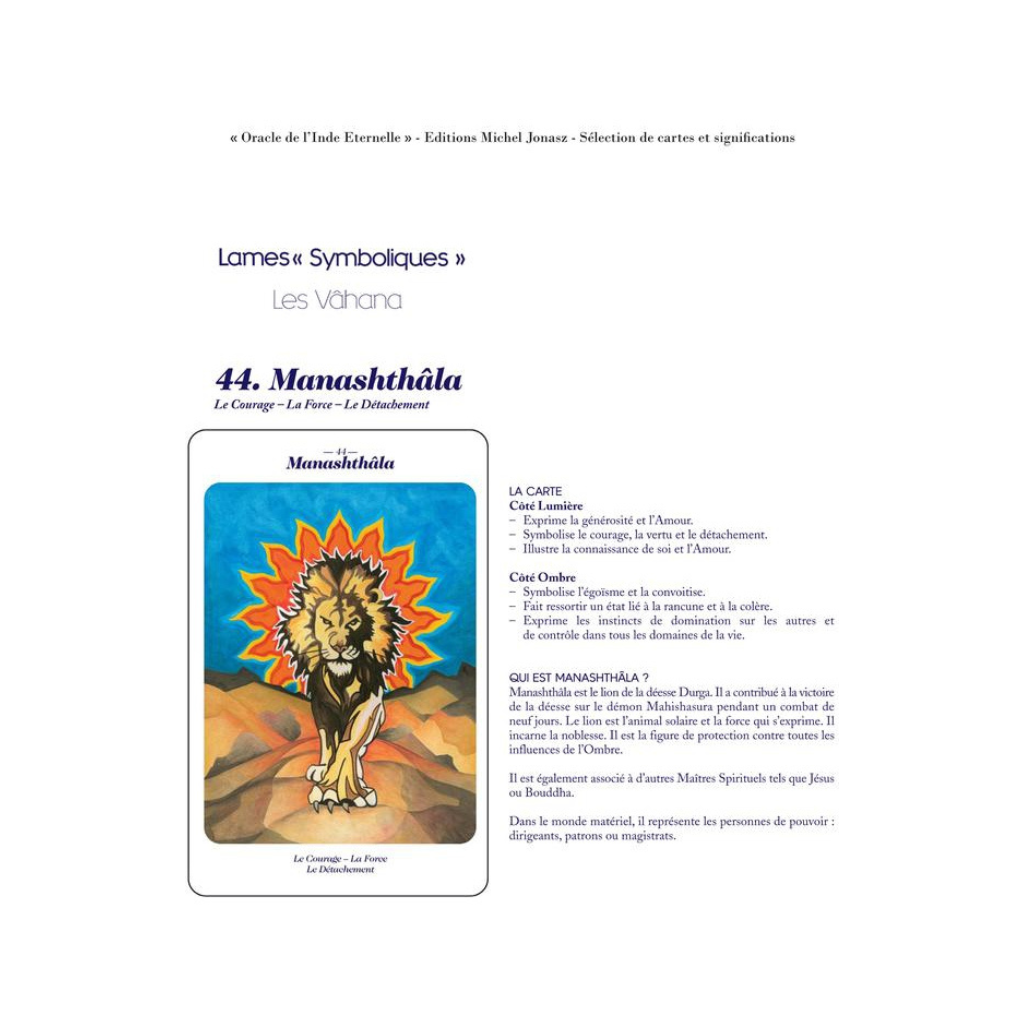ORACLE DE L'INDE ETERNELLE LA VOIE