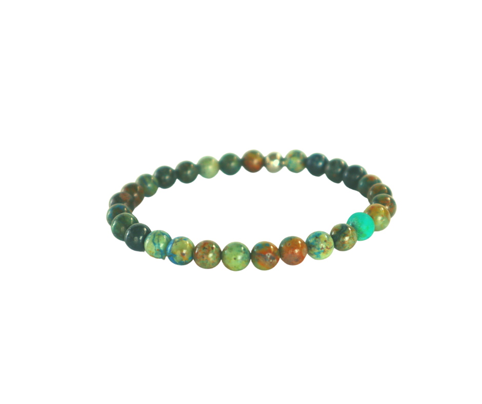 Bracelet élastique chrysocolle naturelle