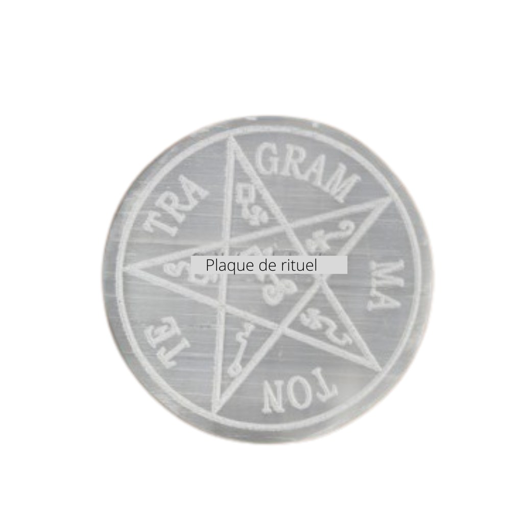 Disque plat selenite tetragrammaton