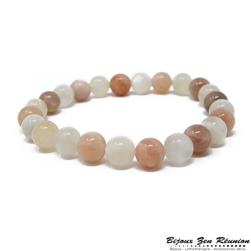 Bracelet élastique en pierre de soleil - Bijoux zen Réunion