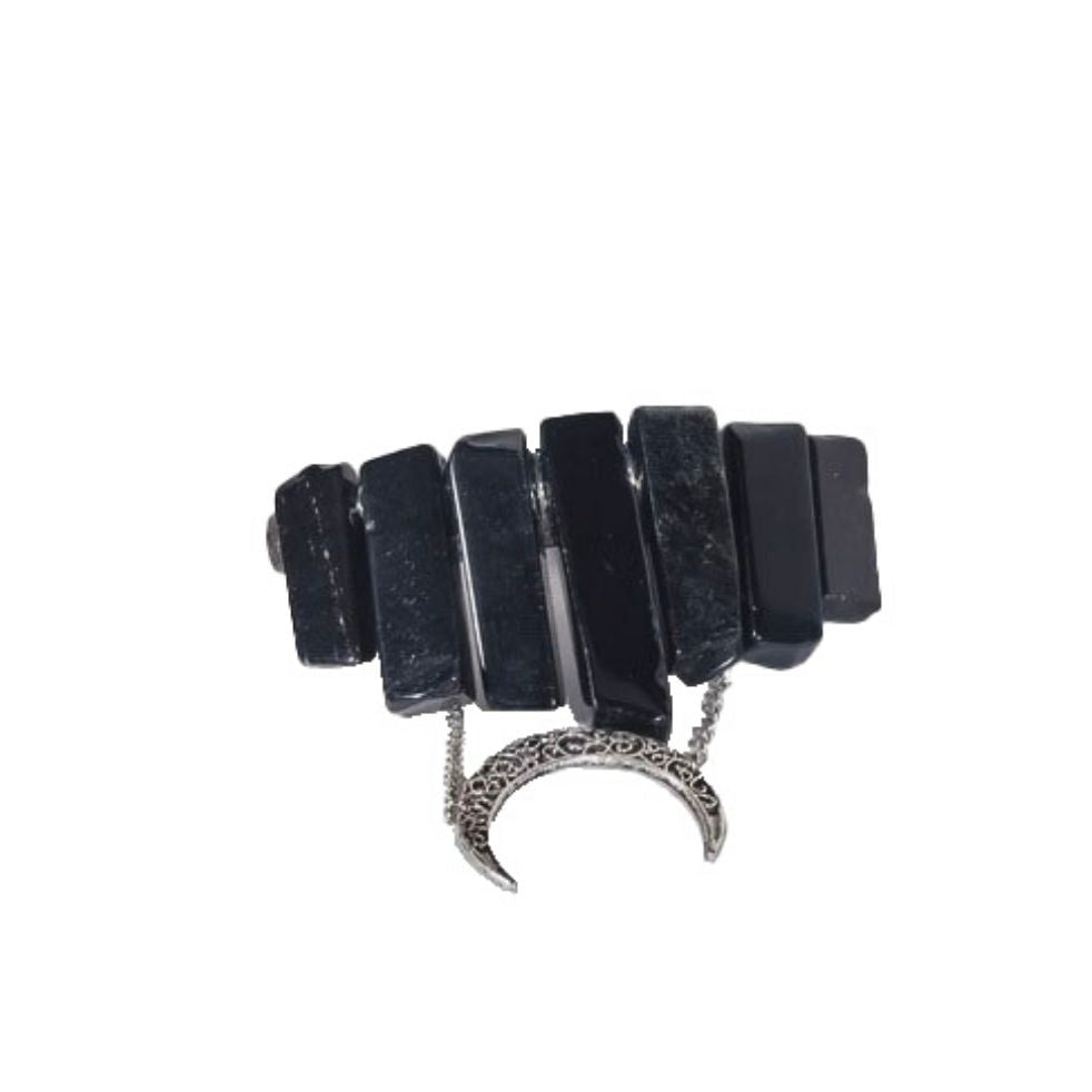 Pince Lune en. Obsidienne - Bijoux Zen Réunion