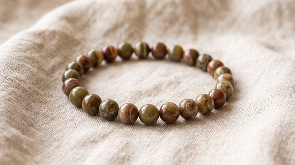 Bracelet en agate indienne naturelle 6 mm – La Palette à Bijoux