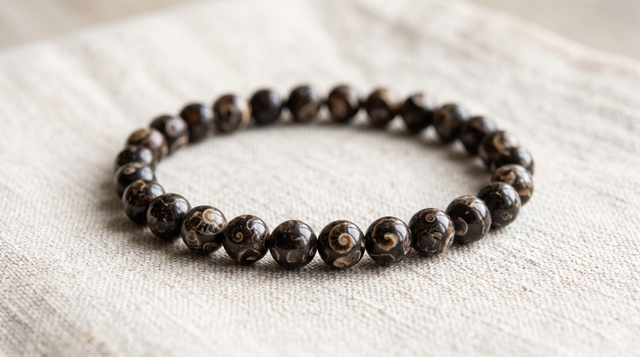Bracelet en agate turritelle naturelle 6 mm – La Palette à Bijoux