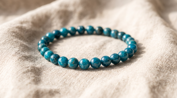 Bracelet en apatite bleue naturelle 6 mm – La Palette à Bijoux