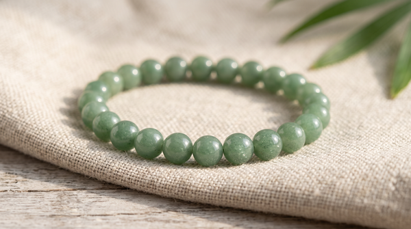 Bracelet en aventurine verte naturelle perles 6 mm fait main à La Réunion – La Palette à Bijoux