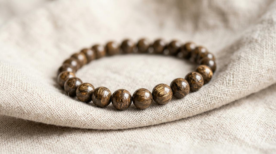Bracelet en bronzite naturelle 6 mm – La Palette à Bijoux