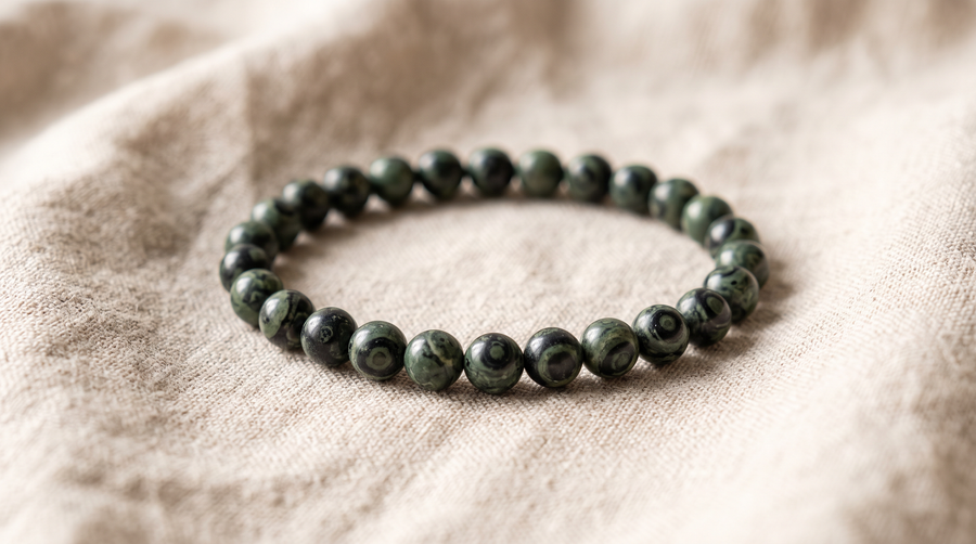 Bracelet en jaspe kambaba naturel 6 mm – La Palette à Bijoux
