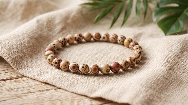Bracelet en jaspe léopard naturel 6 mm – La Palette à Bijoux