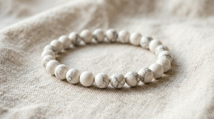 Bracelet en magnésite naturelle 6 mm – La Palette à Bijoux