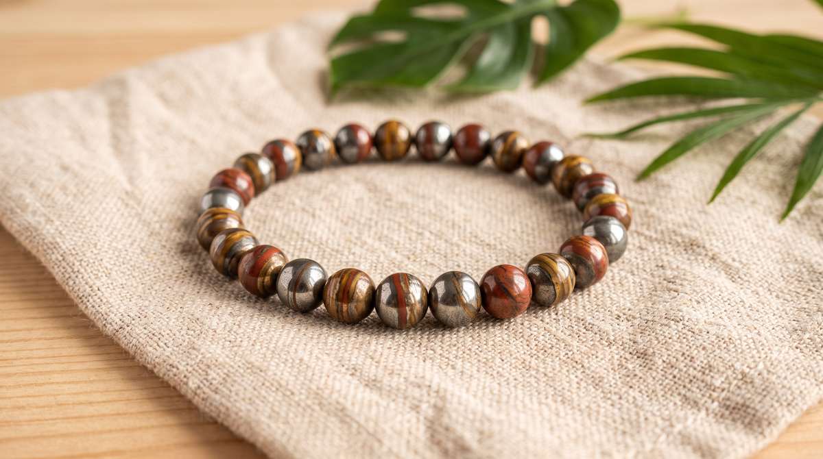 Bracelet en œil de fer naturel 6 mm – La Palette à Bijoux