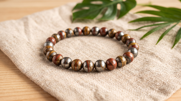 Bracelet en œil de fer naturel 6 mm – La Palette à Bijoux