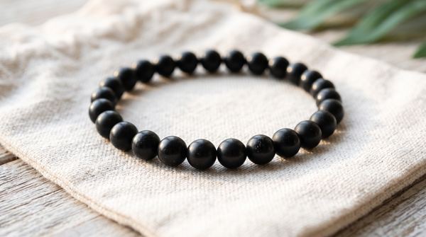 Bracelet en onyx noir naturel perles 6 mm fait main à La Réunion – La Palette à Bijoux