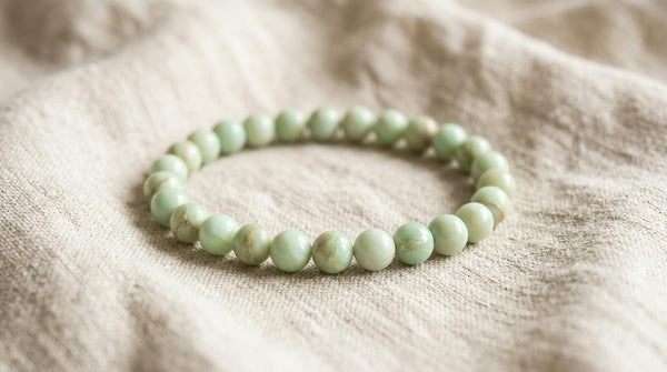 Bracelet en opale verte naturelle 6 mm – La Palette à Bijoux