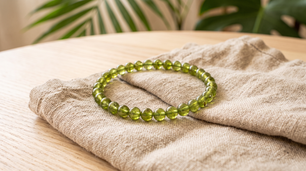 Bracelet en péridot naturel 6 mm – La Palette à Bijoux