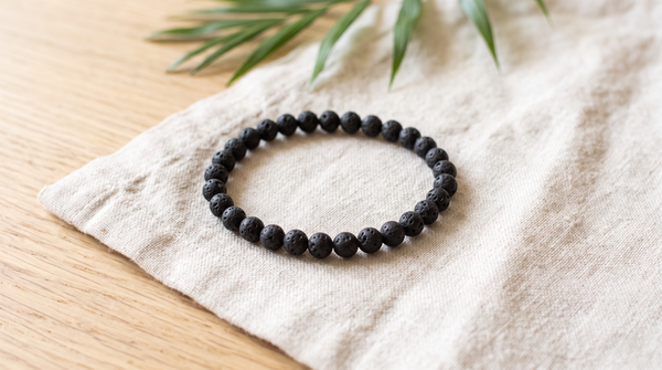 Bracelet en pierre de lave naturelle 6 mm – La Palette à Bijoux