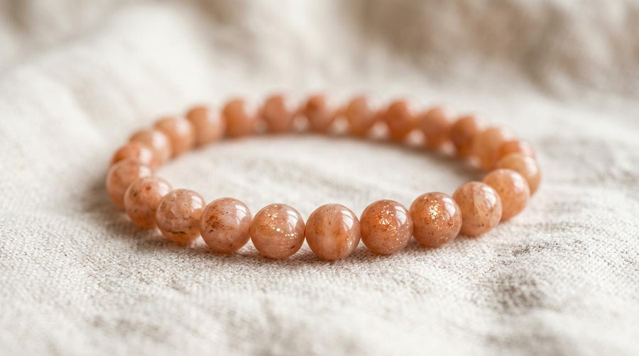Bracelet en pierre de soleil naturelle 6 mm – La Palette à Bijoux