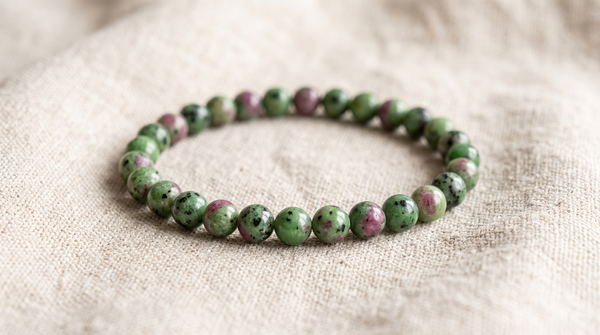 Bracelet en rubis zoïsite naturel 6 mm – La Palette à Bijoux