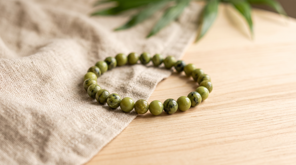 Bracelet en serpentine naturelle 6 mm – La Palette à Bijoux