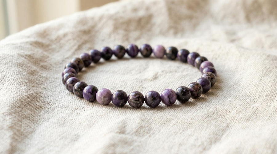 Bracelet en sugilite naturelle 6 mm – La Palette à Bijoux