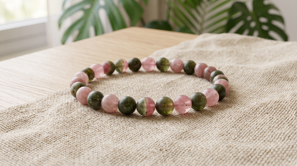 Bracelet en tourmaline melon d'eau naturelle 6 mm – La Palette à Bijoux