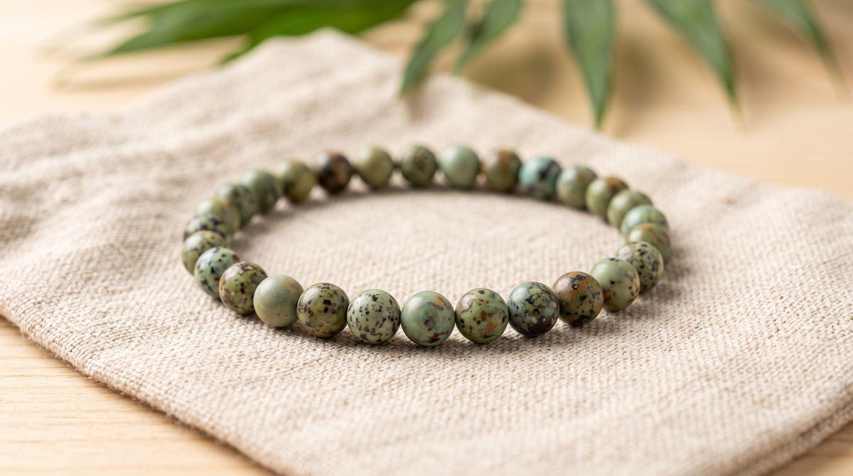 Bracelet en turquoise africaine naturelle 6 mm – La Palette à Bijoux