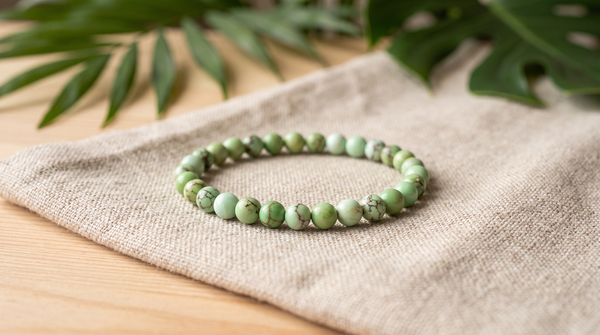 Bracelet en variscite naturelle 6 mm – La Palette à Bijoux