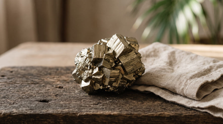 Pyrite brute naturelle en cubes dorés – pierre de lithothérapie