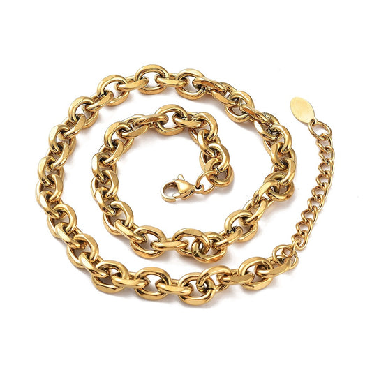 Collier acier inoxydable grosse maille