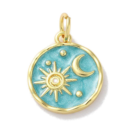 Charm lune et soleil ovale - coloré